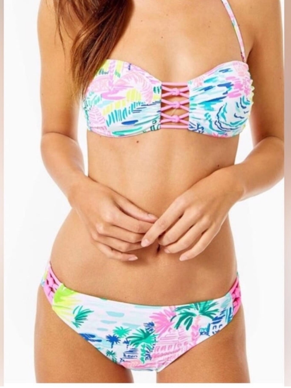New Lilly Pulitzer Sandy Lattice Bandeau TOP ONLY Size 6